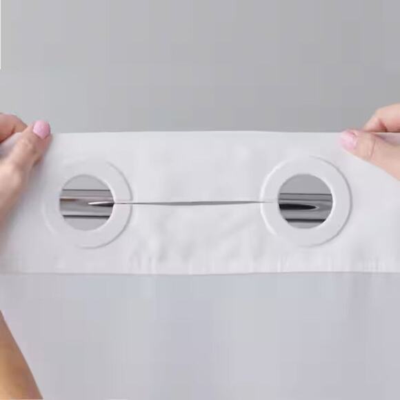 Hookless White Waffle 3-in-1 Fabric Shower Curtain w/ Liner 71”x86” – NEW! - Picture 3 of 10